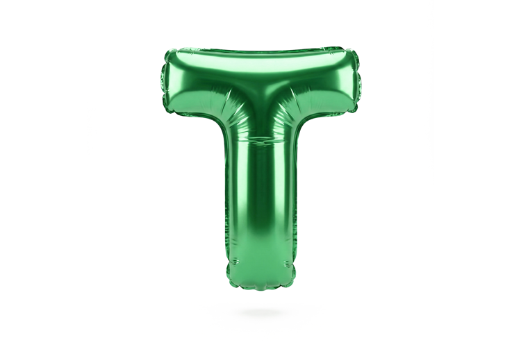 Green Metallic Letter T Foil Balloon Party Decoration