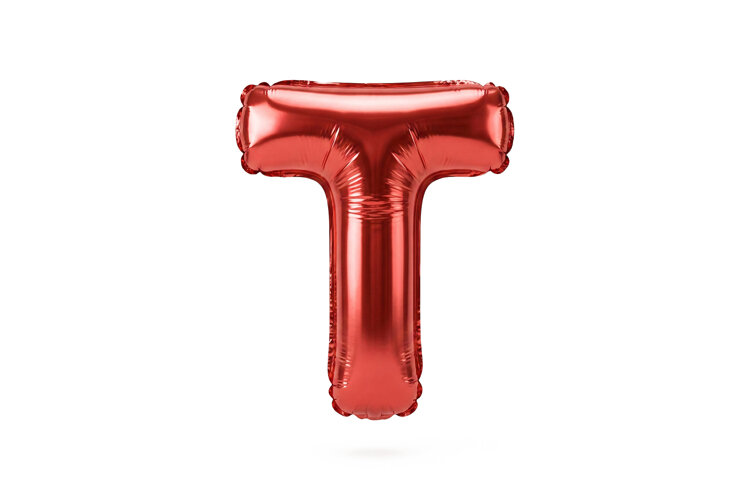 Red Metallic Letter T Foil Balloon Party Decoration example image 1