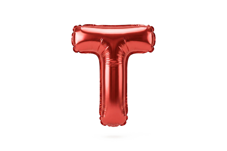 Red Metallic Letter T Foil Balloon Party Decoration