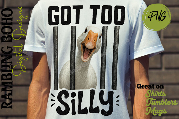 Silly Goose in Jail Behind Bars Sarcastic Funny example image 1