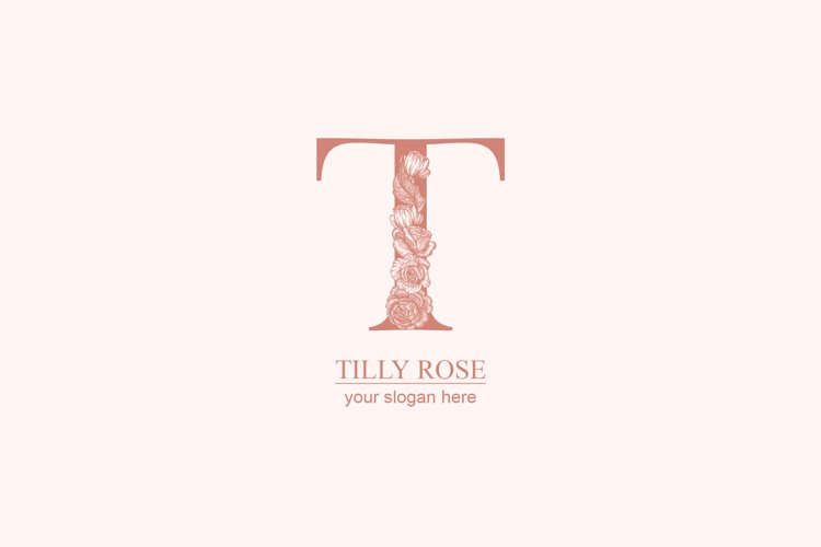 T logo, Letter T monogram, style floral example image 1