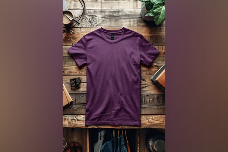 Purple Blue Shirt Logo Branding Mockup example image 1