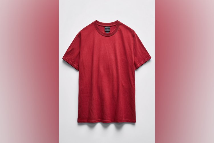 Dark Red T Shirt Logo Branding Mockup example image 1