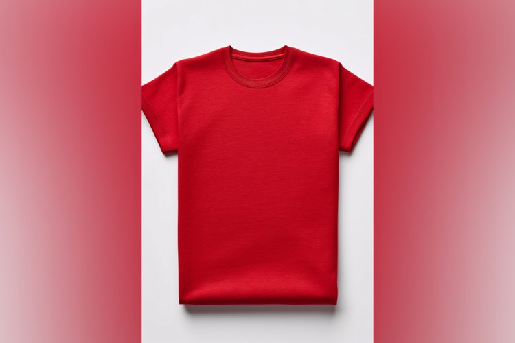 Dark Red T Shirt Logo Branding Mockup example image 1