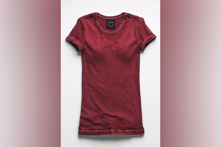 Dark Red T Shirt Logo Branding Mockup example image 1