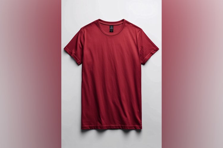 Dark Red T Shirt Logo Branding Mockup example image 1