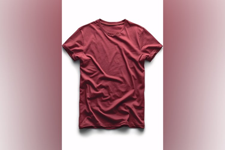 Dark Red T Shirt Logo Branding Mockup example image 1