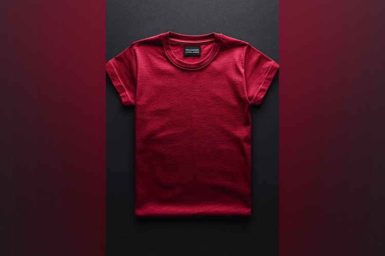 burgundy T Shirt Logo Branding Mockup example image 1