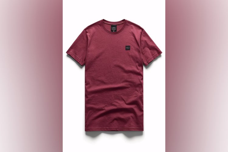 burgundy T Shirt Logo Branding Mockup example image 1