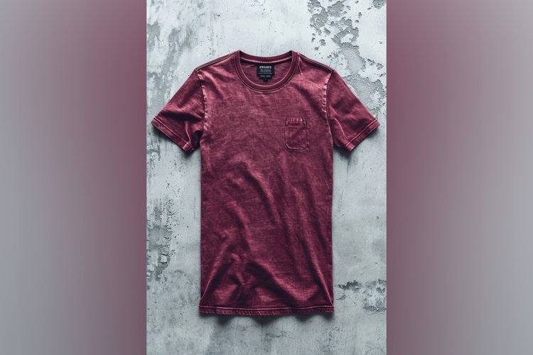 burgundy T Shirt Logo Branding Mockup example image 1
