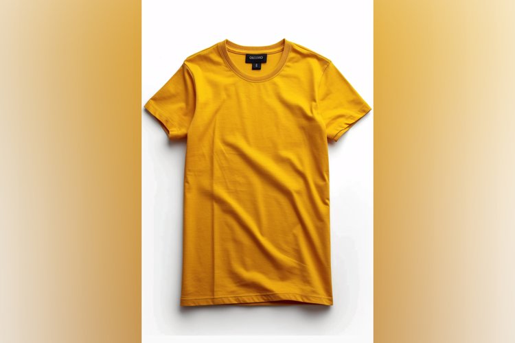 Dark yellow T Shirt Logo Branding Mockup