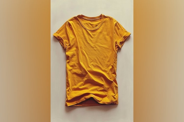 Dark Yellow T Shirt Logo Branding Mockup example image 1