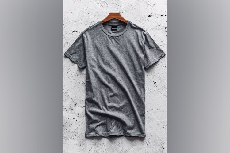 Dark grey T Shirt Logo Branding Mockup example image 1