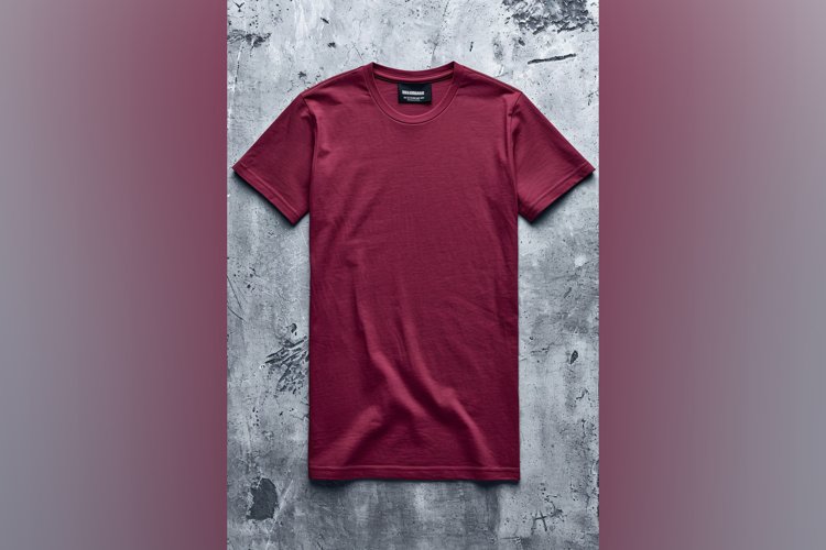 burgundy T Shirt Logo Branding Mockup