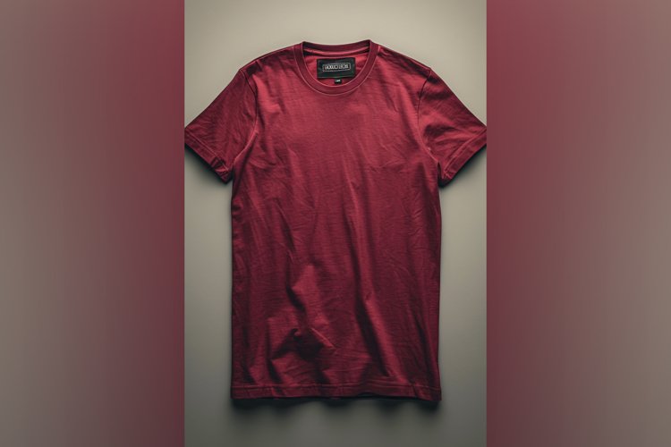 burgundy T Shirt Logo Branding Mockup example image 1