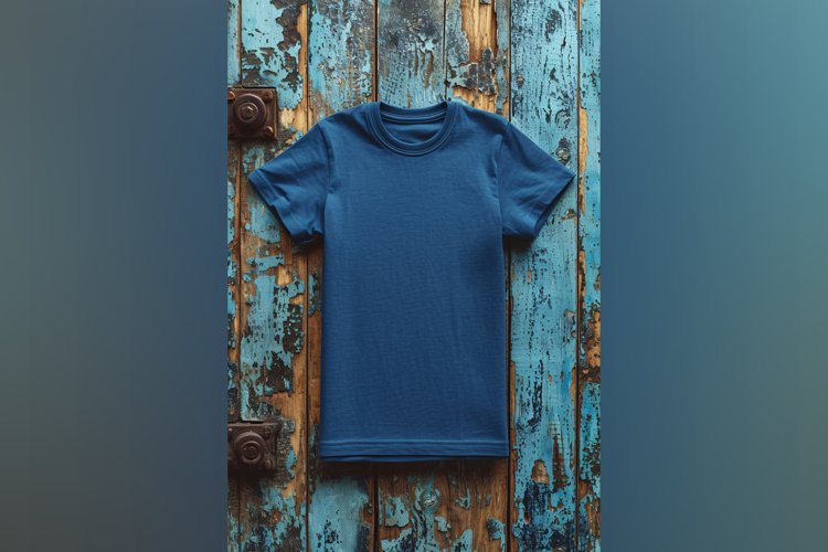 Petroleum Blue T Shirt Logo Branding Mockup