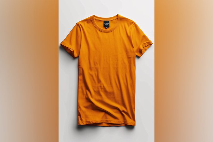 Dark yellow T Shirt Logo Branding Mockup example image 1