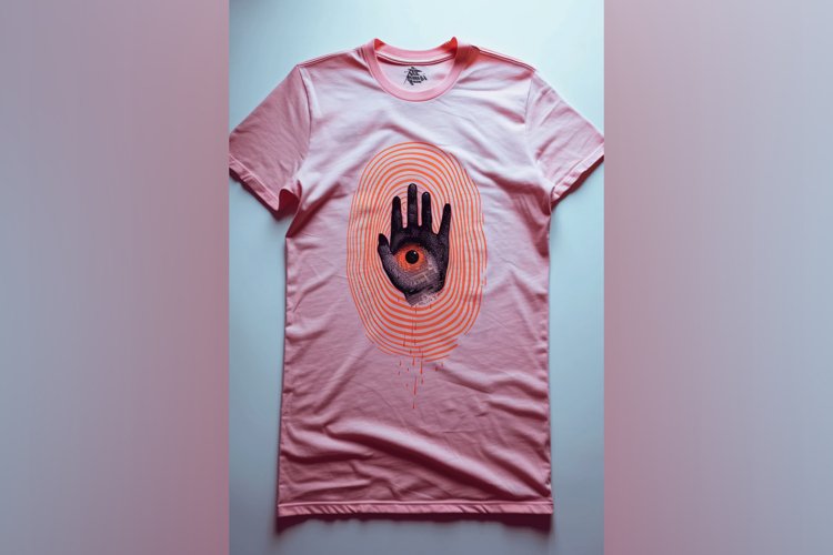Dark Pink T Shirt Logo Branding Mockup example image 1