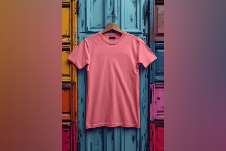 Dark Pink T Shirt Logo Branding Mockup example image 1