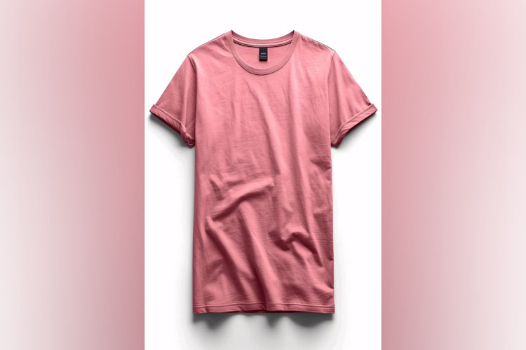 Dark Pink T Shirt Logo Branding Mockup example image 1