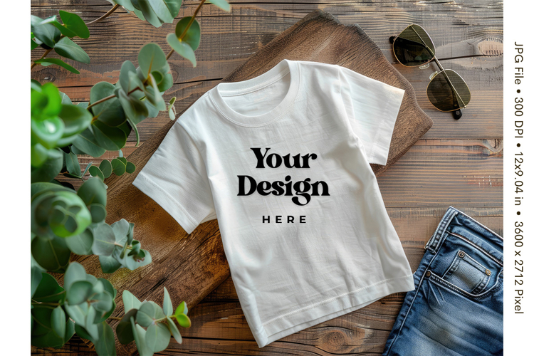 White T-shirt Mockups Bella and Canvas Top View Mockups_38