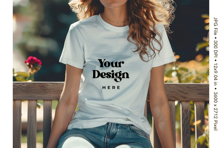 White T-shirt Mockups Bella and Canvas Top View Mockups_45