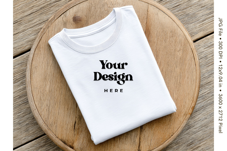 White T-shirt Mockups Bella and Canvas Top View Mockups_49