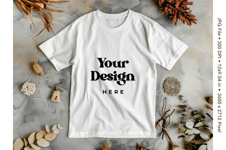 White T-shirt Mockups Bella and Canvas Top View Mockups_5