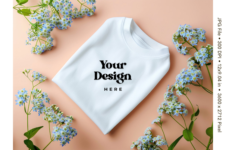 White T-shirt Mockups Bella and Canvas Top View Mockups_53