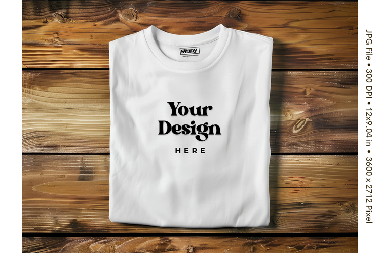 White T-shirt Mockups Bella and Canvas Top View Mockups_55