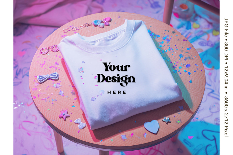 White T-shirt Mockups Bella and Canvas Top View Mockups_56