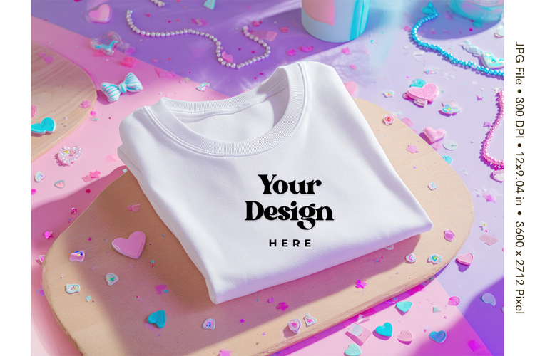 White T-shirt Mockups Bella and Canvas Top View Mockups_59