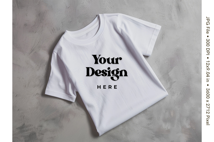 White T-shirt Mockups Bella and Canvas Top View Mockups_7