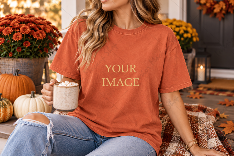 T-shirt Mockup Design Orange