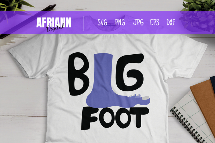 Big Foot SVG, PNG, JPG, DXF, and EPS Vector