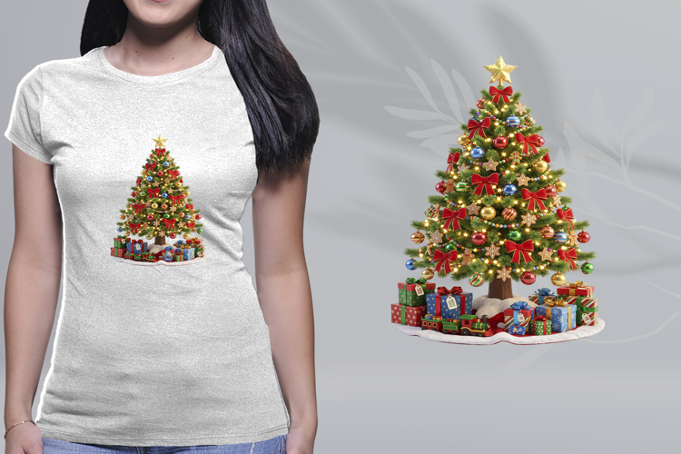 3D Christmas Tree Gifts Toy Train Sublimation PNG