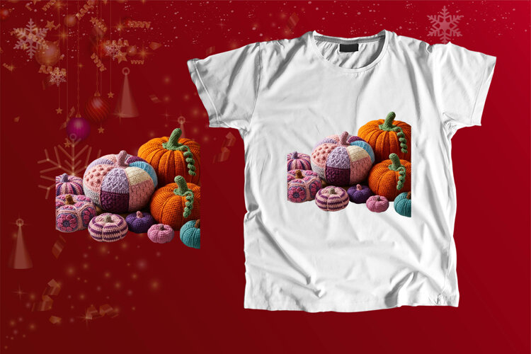 Crochet Patchwork Pumpkins Fall Harvest PNG Clipart example image 1