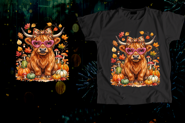 Highland Cow Heart Sunglasses Fall Art