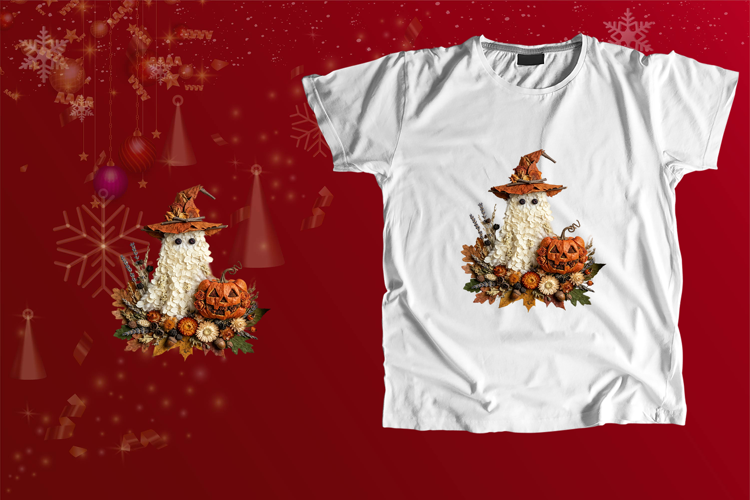 Dried Floral Ghost Witch Halloween Sublimation Art