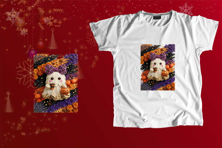 Spooky Botanical Ghost Fall Sublimation Art