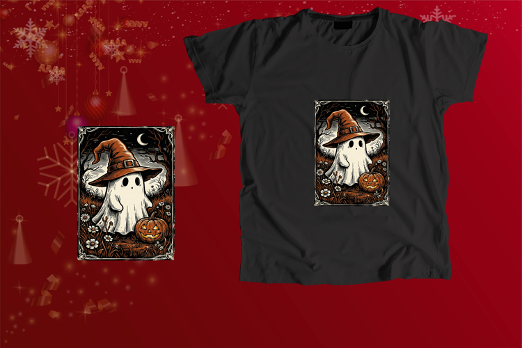 Cute Ghost Witch Hat Pumpkin Vintage Halloween PNG Clipart
