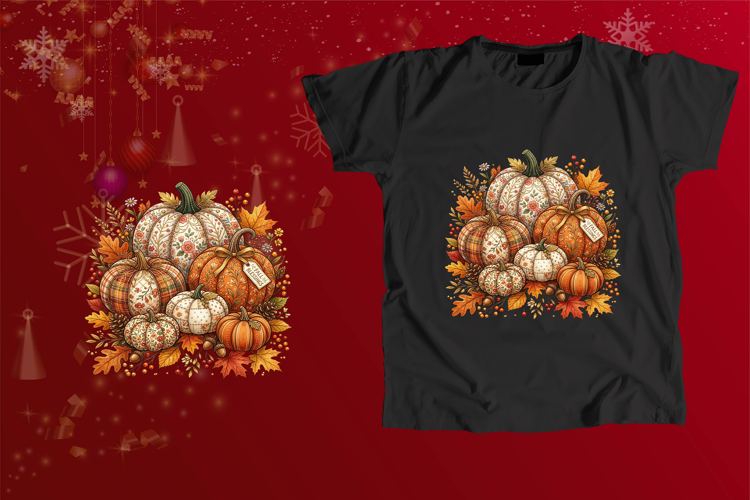 Fall Blessings Embroidered Pumpkins Sublimation