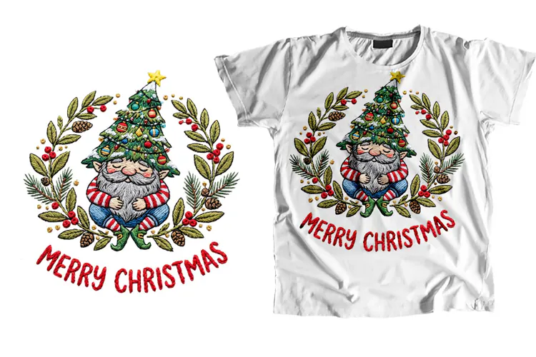 Merry Christmas Gnome T-Shirt Sublimation PNG 300 DPI