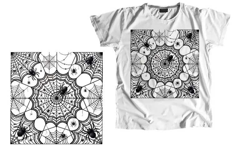 Gothic Spider Web T-Shirt PNG