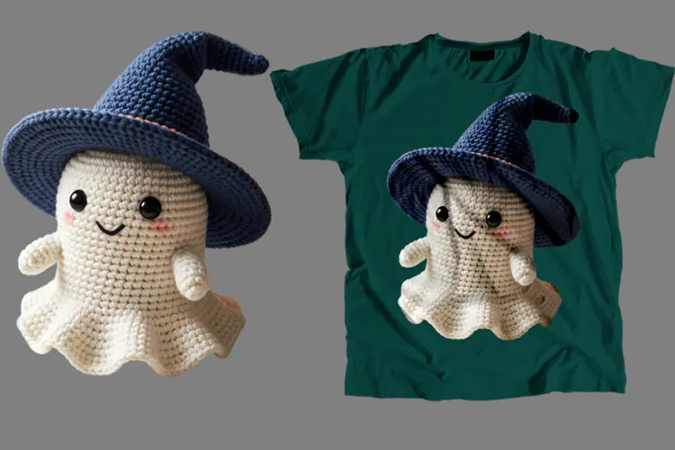 Crochet Witch Ghost T-Shirt PNG