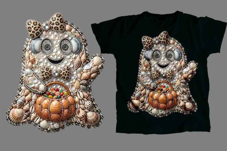 Seashell Mosaic Ghost T-Shirt PNG