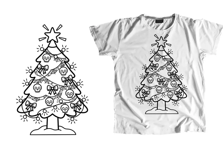 Creepmas Tree T-Shirt PNG Spooky Christmas Sublimation