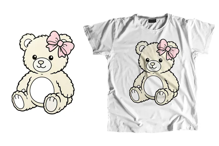 Cute Teddy Bear Bow PNG Coquette Bear Sublimation T-Shirt