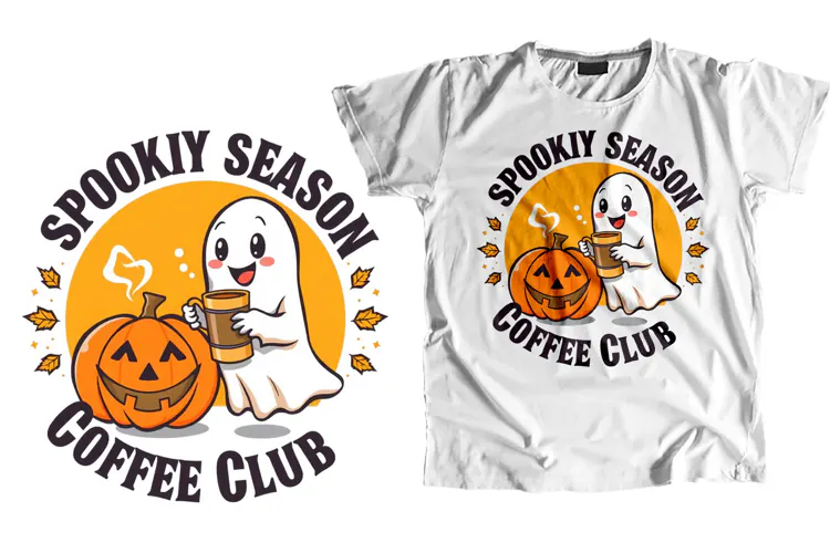 Spooky Season Coffee Club PNG Halloween Ghost Sublimation