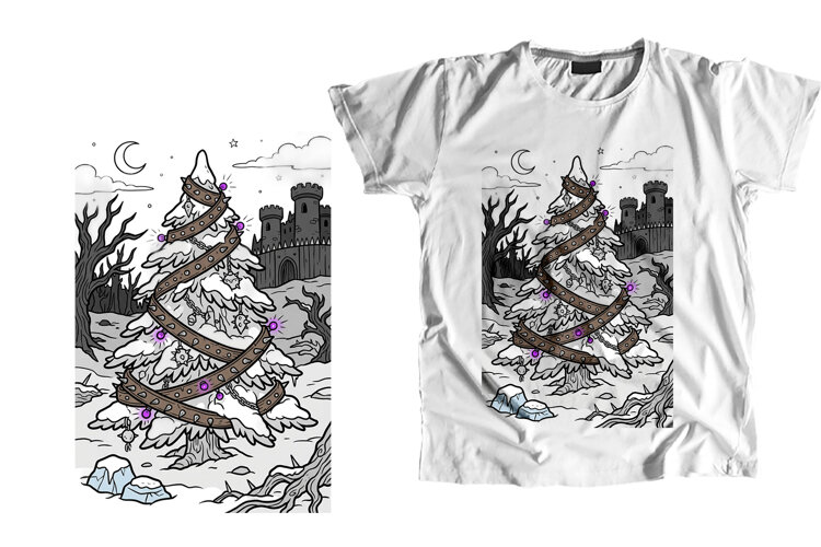 Gothic Spiked Belt Creepmas Tree Castle PNG example image 1